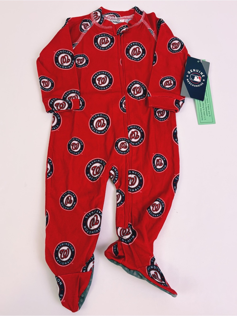 Genuine Merchandise Red Washington Nationals Baby One-Piece Footed Pajamas